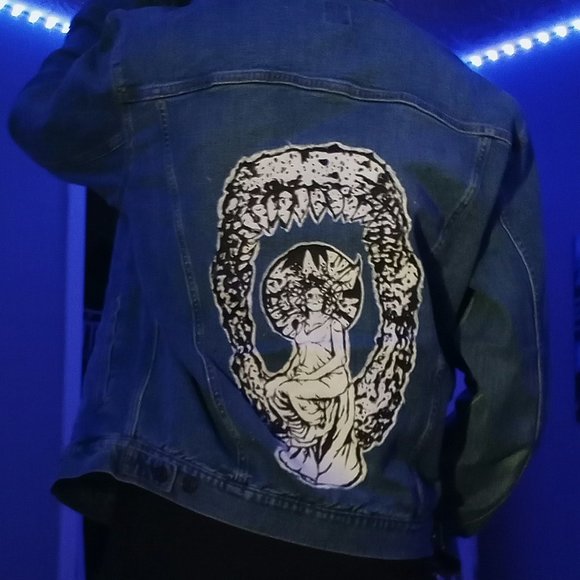 Hand-Painted Jean Jacket, "Maneater" jacket